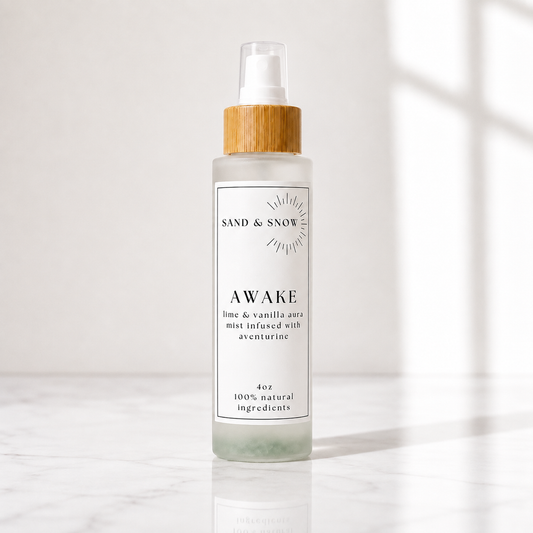 AWAKE | 4oz | Green Aventurine Infused Lime + Vanilla Room + Energy Mist