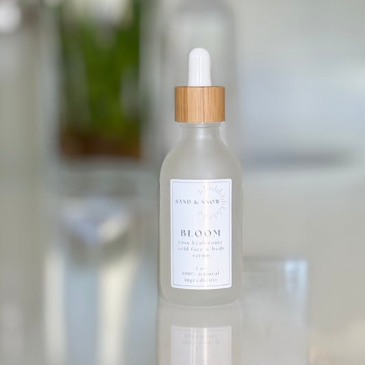 Bloom | 2oz | Organic Rose Water Hyaluronic Acid Face and Body Serum