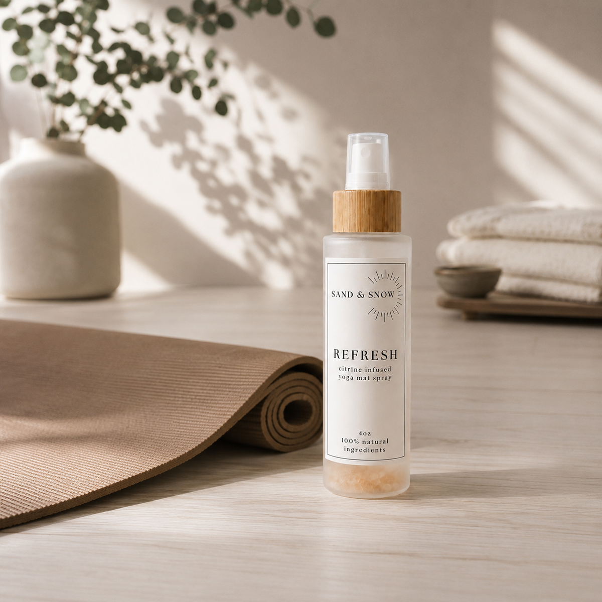 REFRESH | 4oz |Citrine Infused Grapefruit + Peppermint + Lavender + Tea Tree Yoga Mat + Aura Mist